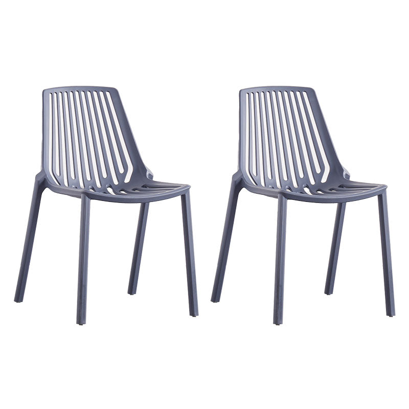 Modern Chairs Dining Stackable Armless Chairs with Plastic Legs for Kitchen