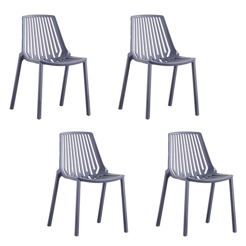 Modern Chairs Dining Stackable Armless Chairs with Plastic Legs for Kitchen