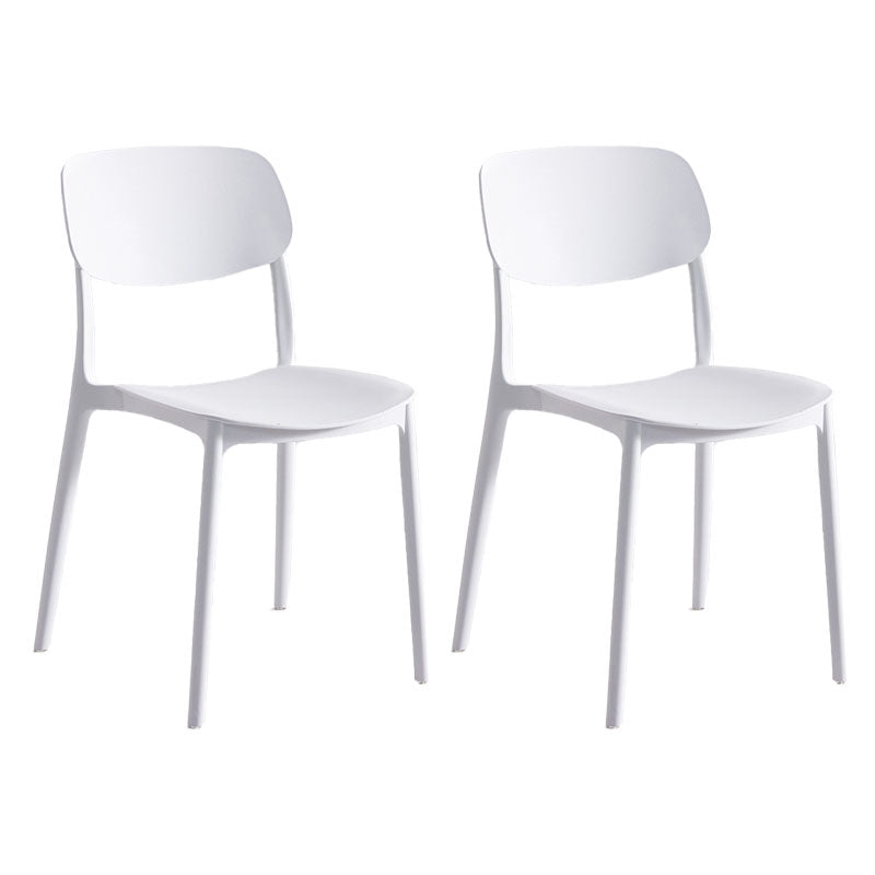 Contemporary Stackable Chair Dining Open Back Armless Chairs with Plastic Legs