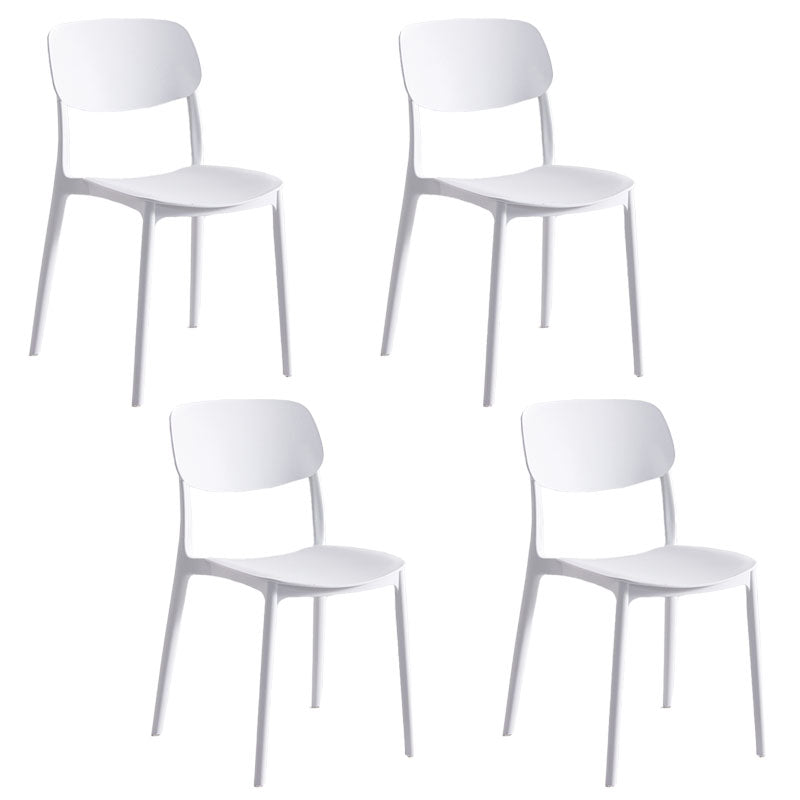 Contemporary Stackable Chair Dining Open Back Armless Chairs with Plastic Legs