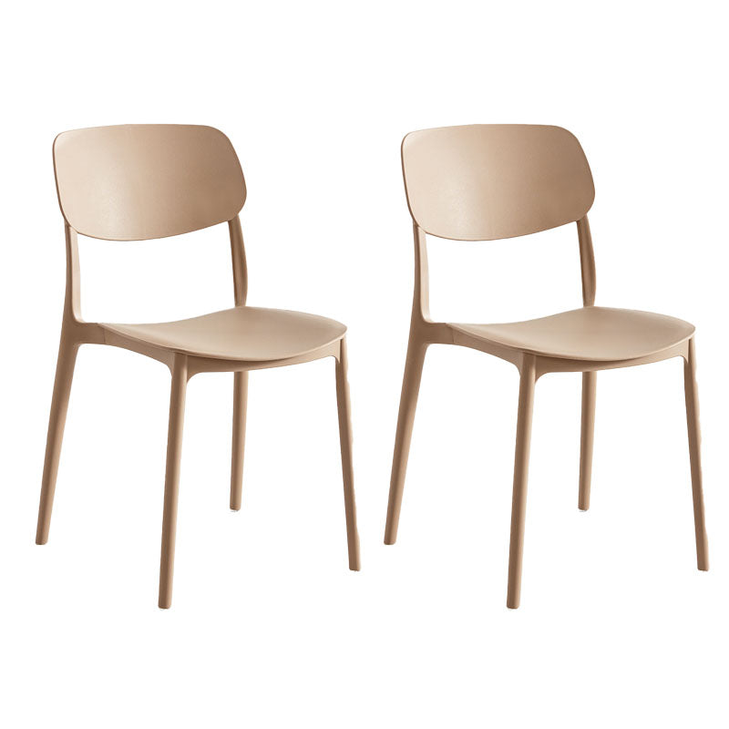 Contemporary Stackable Chair Dining Open Back Armless Chairs with Plastic Legs