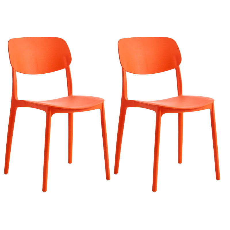 Contemporary Stackable Chair Dining Open Back Armless Chairs with Plastic Legs