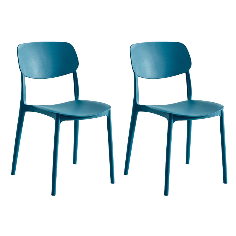 Contemporary Stackable Chair Dining Open Back Armless Chairs with Plastic Legs