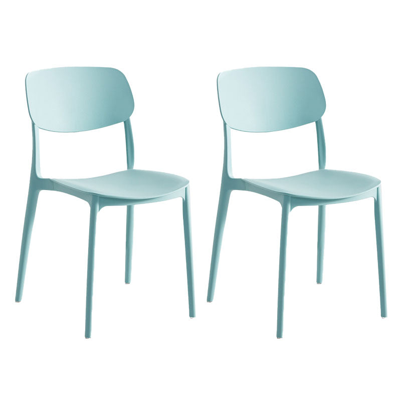 Contemporary Stackable Chair Dining Open Back Armless Chairs with Plastic Legs