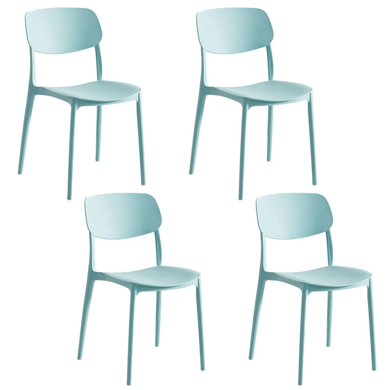 Contemporary Stackable Chair Dining Open Back Armless Chairs with Plastic Legs