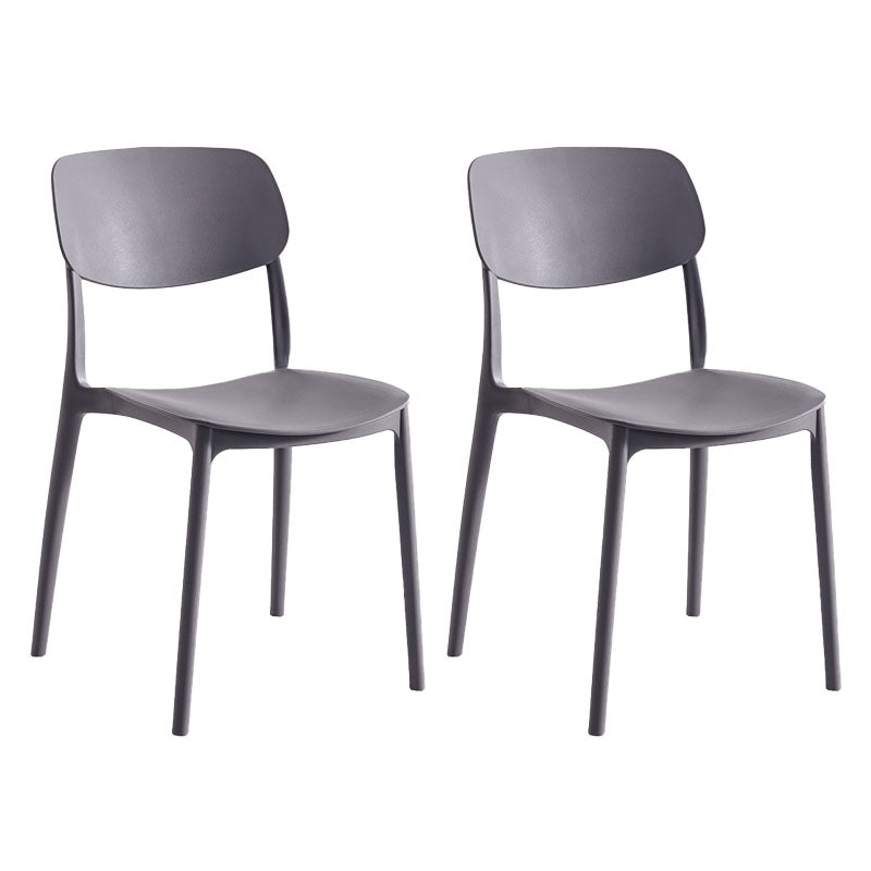 Contemporary Stackable Chair Dining Open Back Armless Chairs with Plastic Legs