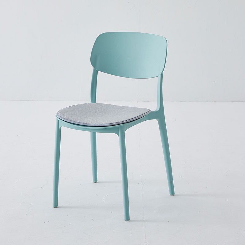 Contemporary Stackable Chair Dining Open Back Armless Chairs with Plastic Legs