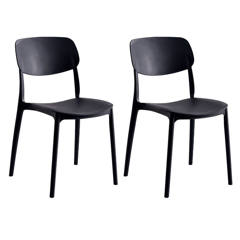 Contemporary Stackable Chair Dining Open Back Armless Chairs with Plastic Legs