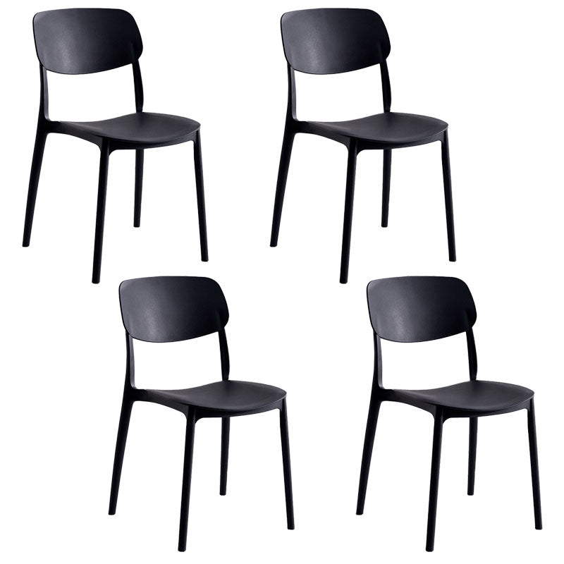 Contemporary Stackable Chair Dining Open Back Armless Chairs with Plastic Legs