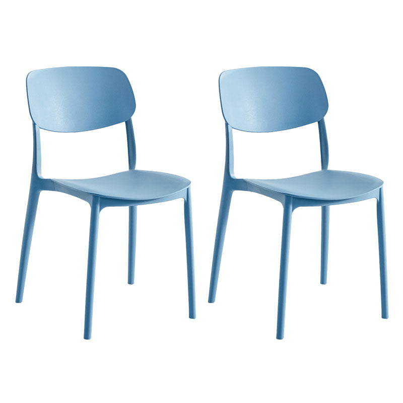 Contemporary Stackable Chair Dining Open Back Armless Chairs with Plastic Legs