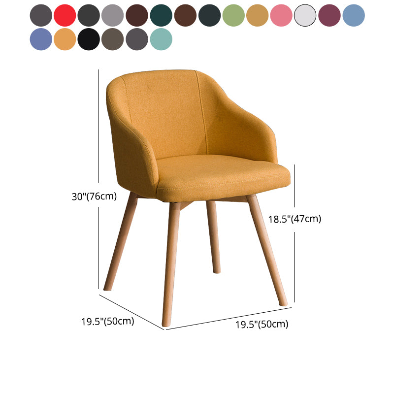 Scandinavian Upholstered Home Arm Chair Solid Back Matte Finish Dining Chair