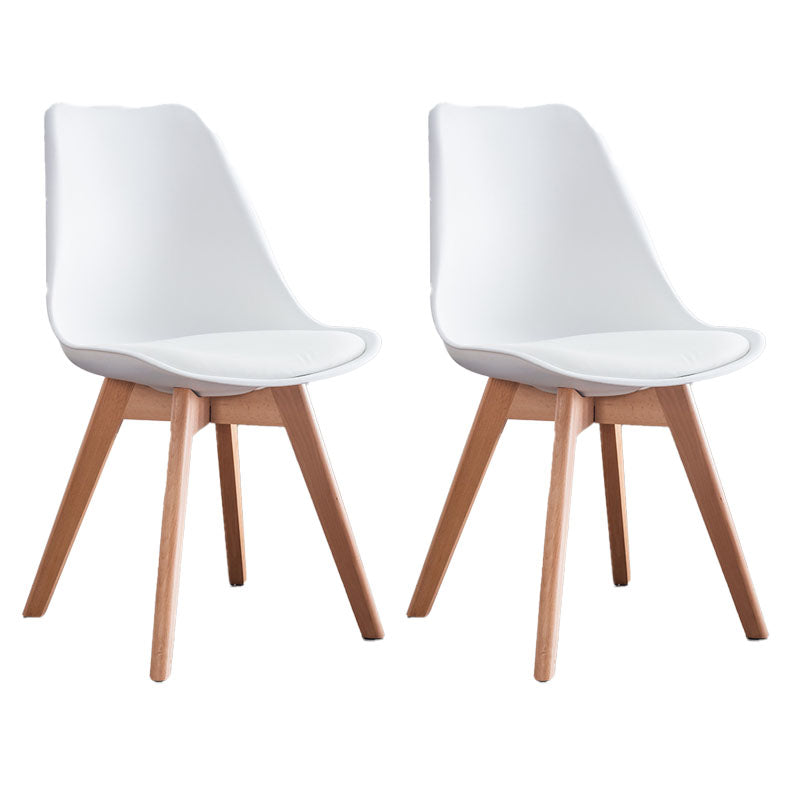 Contemporary Kitchen Chair Dining Armless Chairs with Wooden Legs