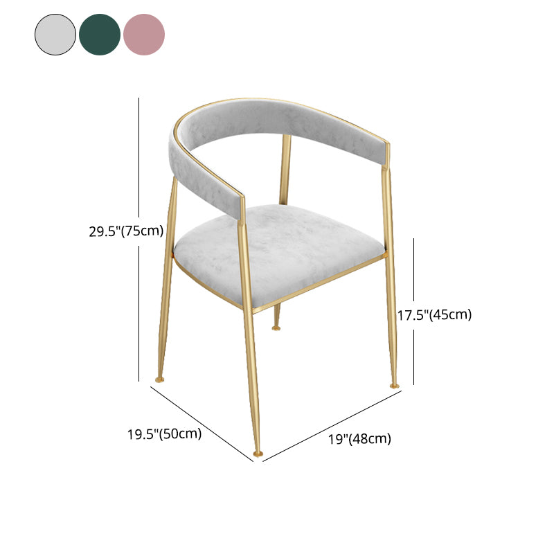 Nordic Design Open Back Side Chair Luxury Dining Fabric Side Chair