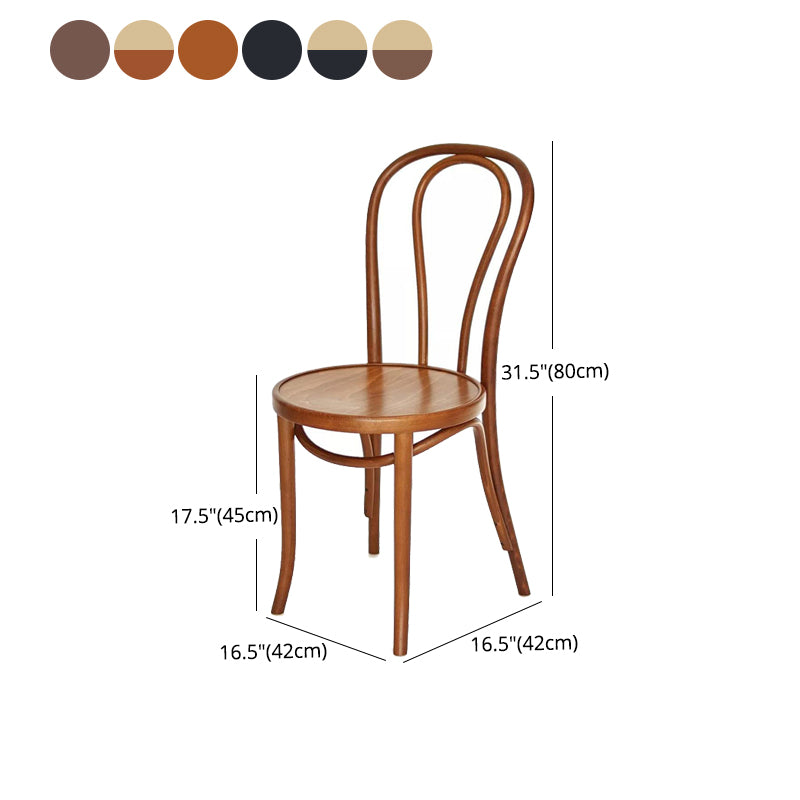 Traditional Ash Open Side Chair Matte Finish Wood Dining Chair