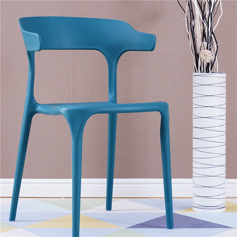 Contemporary Stackable Chairs Dining Open Back Armless Chairs with Plastic Legs