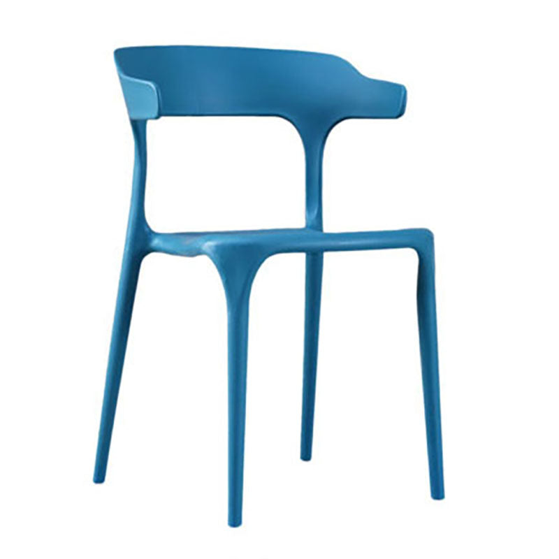 Contemporary Stackable Chairs Dining Open Back Armless Chairs with Plastic Legs