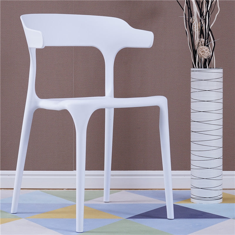 Contemporary Stackable Chairs Dining Open Back Armless Chairs with Plastic Legs