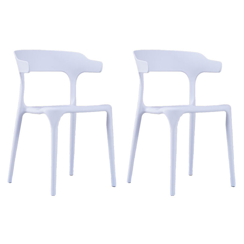 Contemporary Stackable Chairs Dining Open Back Armless Chairs with Plastic Legs