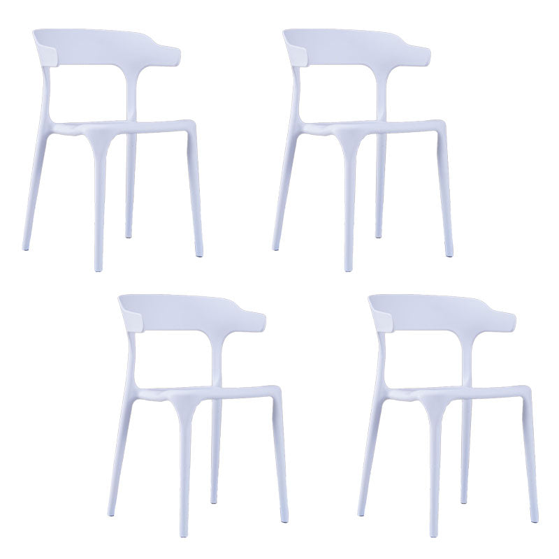 Contemporary Stackable Chairs Dining Open Back Armless Chairs with Plastic Legs