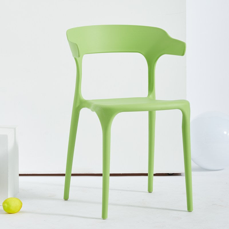 Contemporary Stackable Chairs Dining Open Back Armless Chairs with Plastic Legs