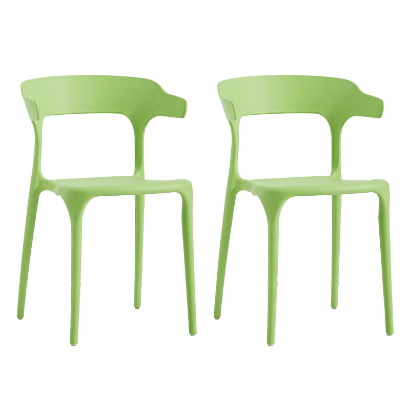 Contemporary Stackable Chairs Dining Open Back Armless Chairs with Plastic Legs