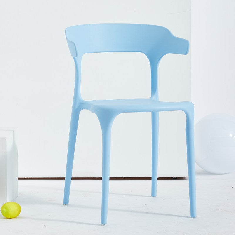 Contemporary Stackable Chairs Dining Open Back Armless Chairs with Plastic Legs