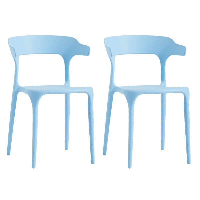 Contemporary Stackable Chairs Dining Open Back Armless Chairs with Plastic Legs