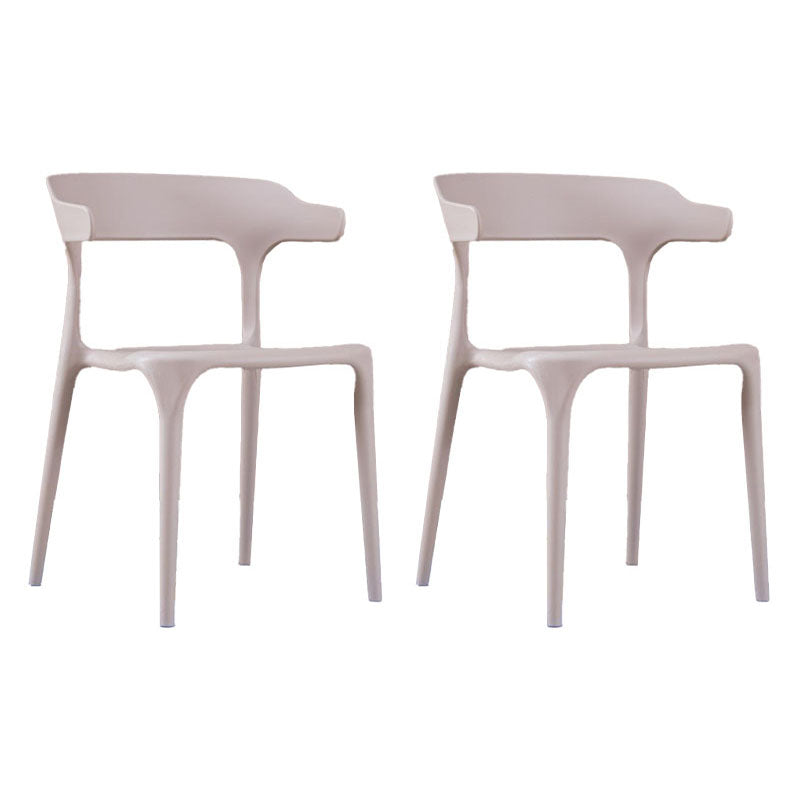 Contemporary Stackable Chairs Dining Open Back Armless Chairs with Plastic Legs