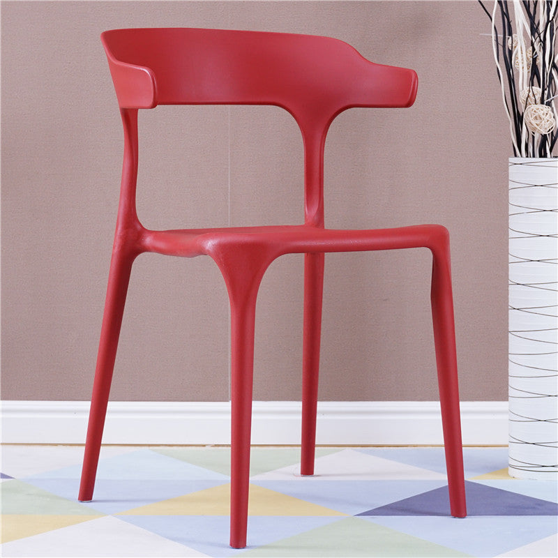 Contemporary Stackable Chairs Dining Open Back Armless Chairs with Plastic Legs