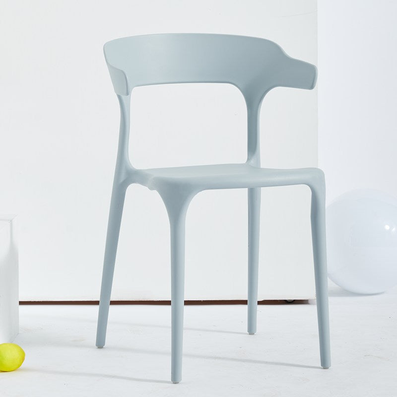 Contemporary Stackable Chairs Dining Open Back Armless Chairs with Plastic Legs