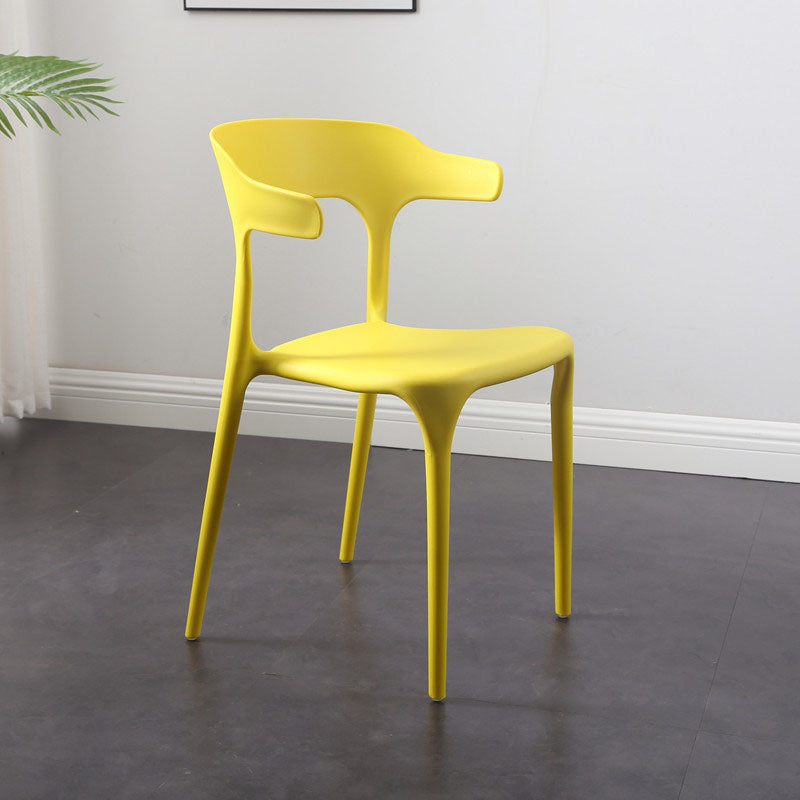 Contemporary Stackable Chairs Dining Open Back Armless Chairs with Plastic Legs