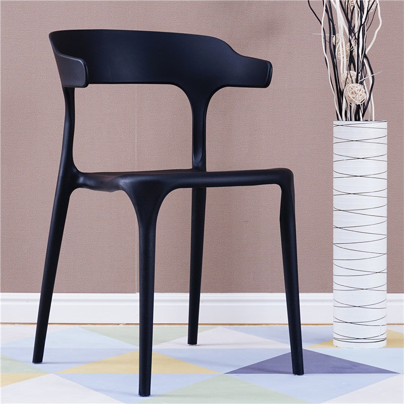 Contemporary Stackable Chairs Dining Open Back Armless Chairs with Plastic Legs