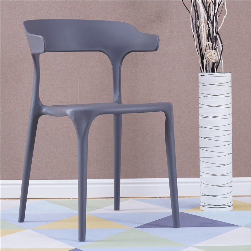 Contemporary Stackable Chairs Dining Open Back Armless Chairs with Plastic Legs