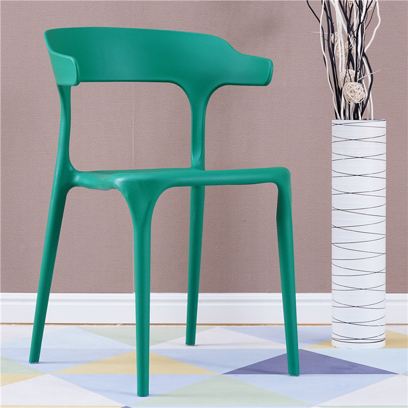 Contemporary Stackable Chairs Dining Open Back Armless Chairs with Plastic Legs