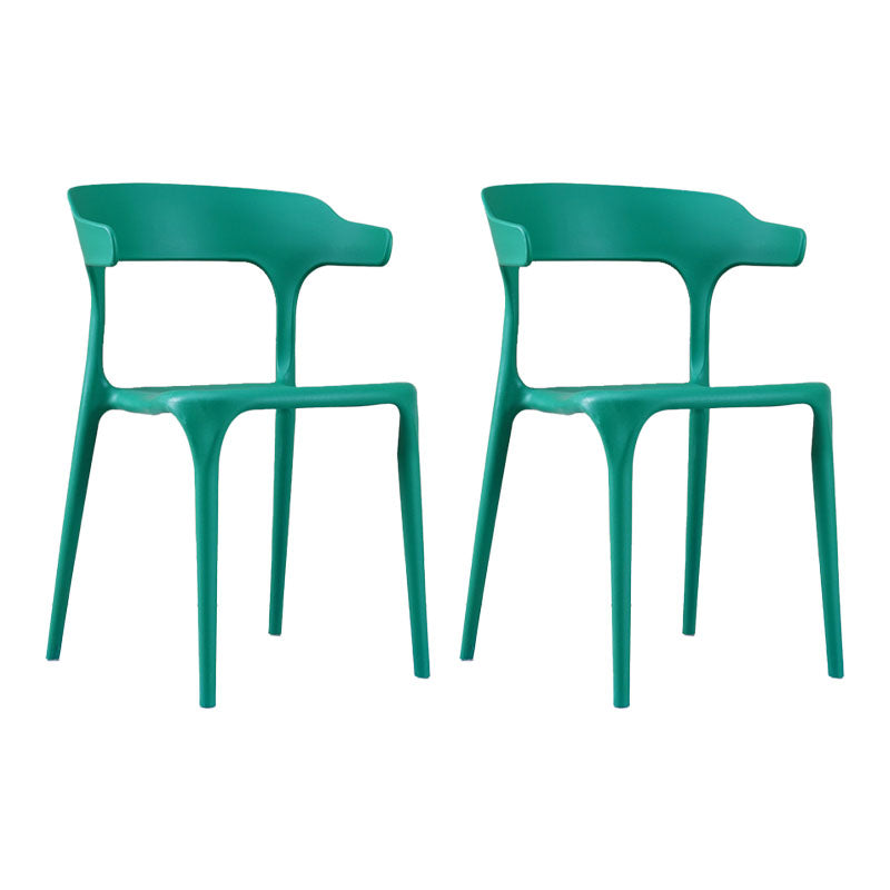 Contemporary Stackable Chairs Dining Open Back Armless Chairs with Plastic Legs