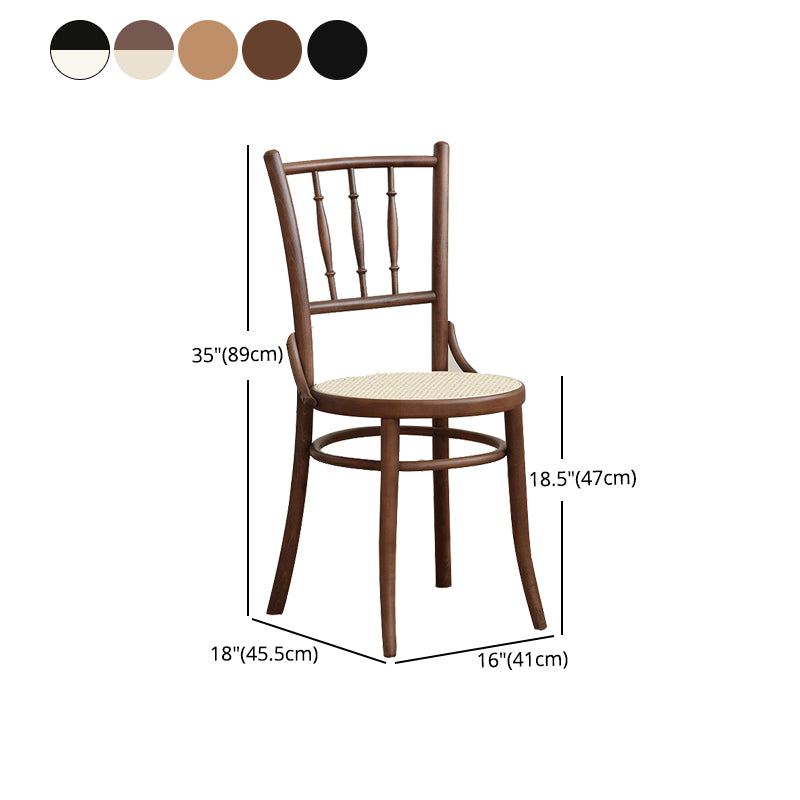 Traditional Birch Slat Back Side Chair Matte Finish Wood Dining Chair