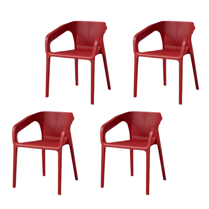 Contemporary Stackable Chair Dining Kitchen Arm Chairs with Plastic Legs