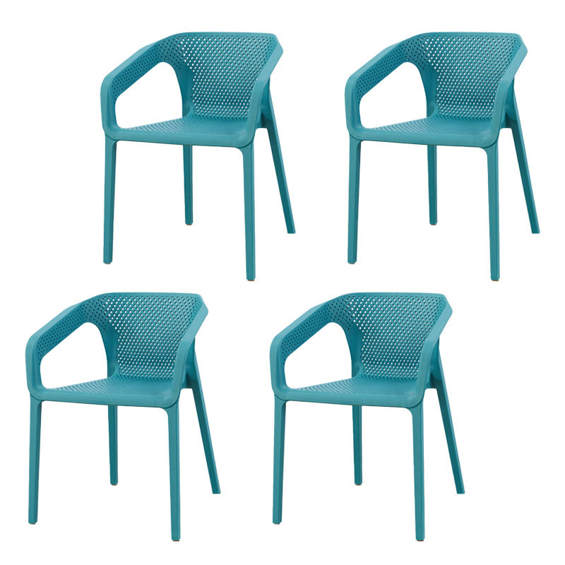 Contemporary Stackable Chair Dining Kitchen Arm Chairs with Plastic Legs