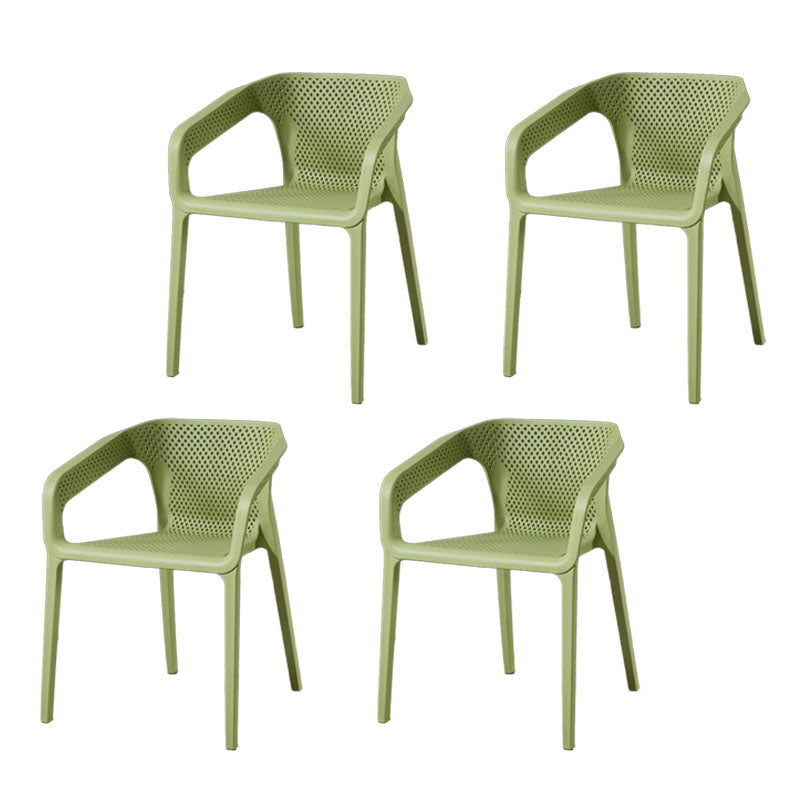 Contemporary Stackable Chair Dining Kitchen Arm Chairs with Plastic Legs