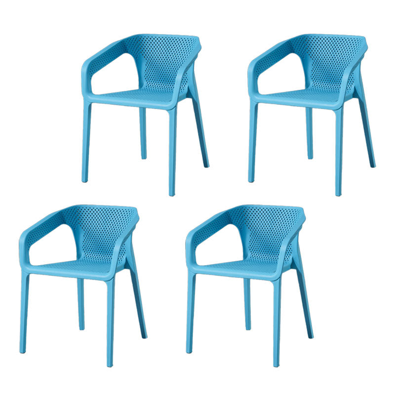 Contemporary Stackable Chair Dining Kitchen Arm Chairs with Plastic Legs