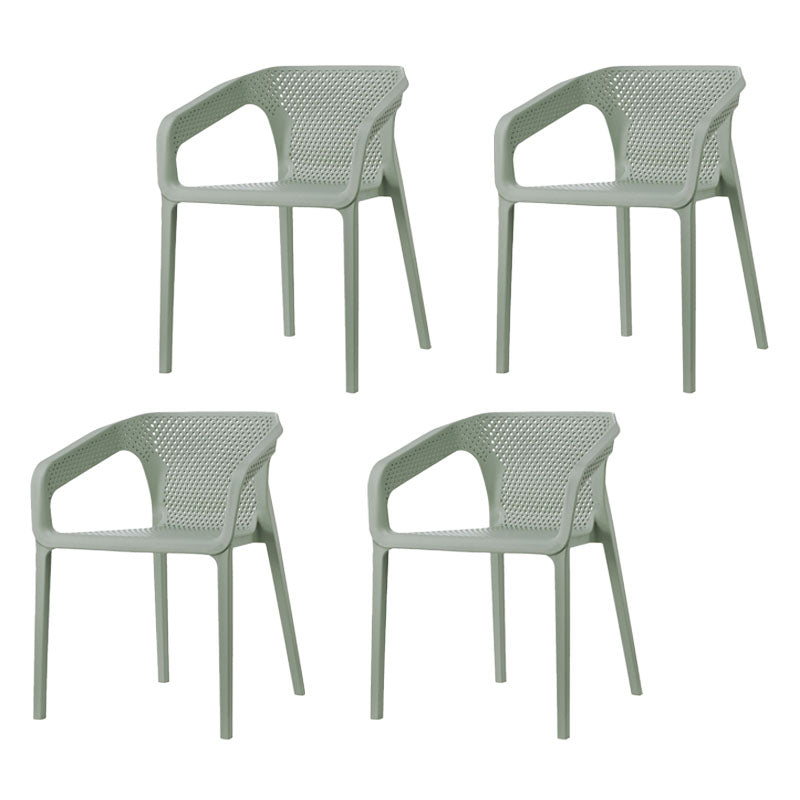 Contemporary Stackable Chair Dining Kitchen Arm Chairs with Plastic Legs