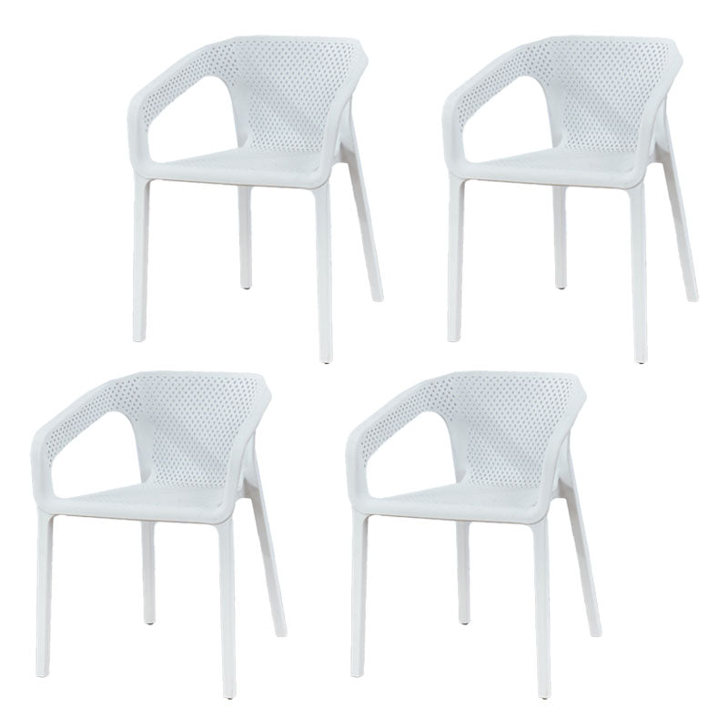 Contemporary Stackable Chair Dining Kitchen Arm Chairs with Plastic Legs