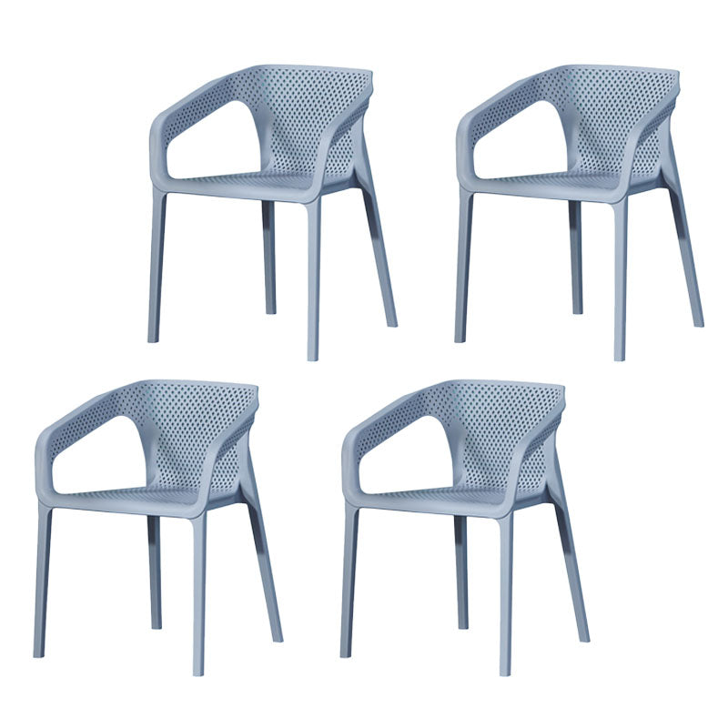 Contemporary Stackable Chair Dining Kitchen Arm Chairs with Plastic Legs