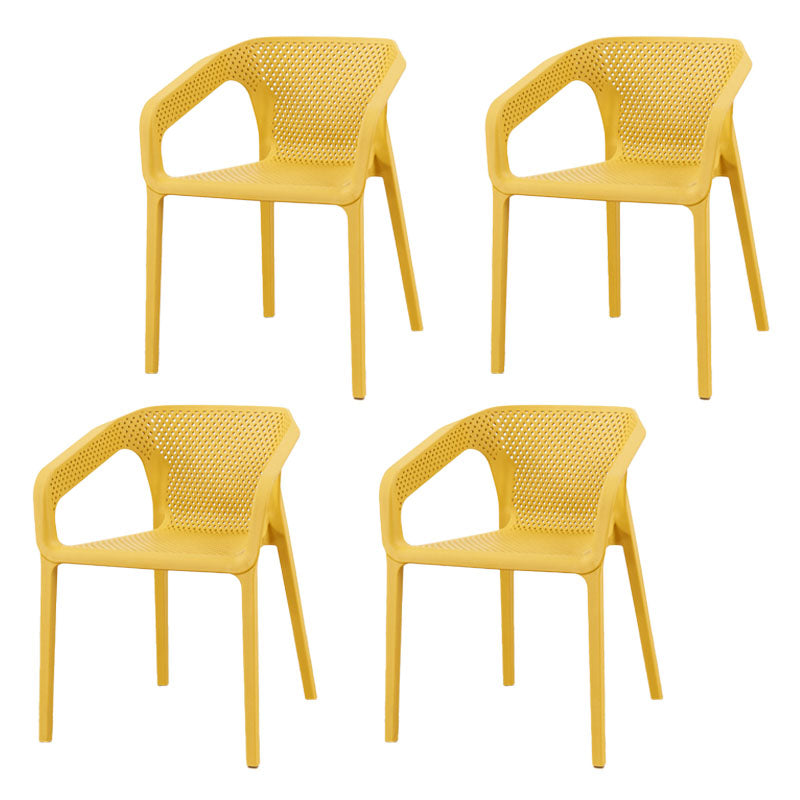 Contemporary Stackable Chair Dining Kitchen Arm Chairs with Plastic Legs