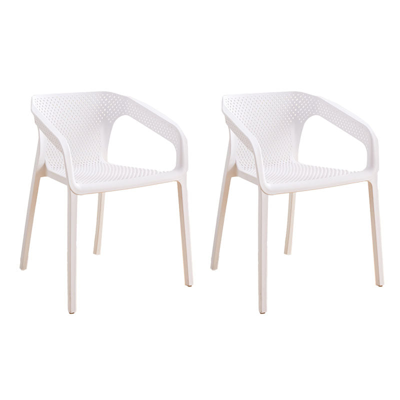 Contemporary Stackable Chairs Dining Kitchen Arm Chairs with Plastic Legs