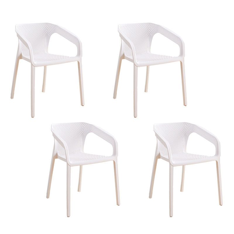 Contemporary Stackable Chairs Dining Kitchen Arm Chairs with Plastic Legs