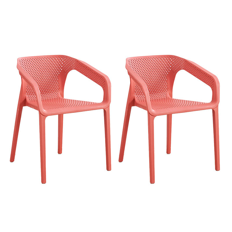 Contemporary Stackable Chairs Dining Kitchen Arm Chairs with Plastic Legs