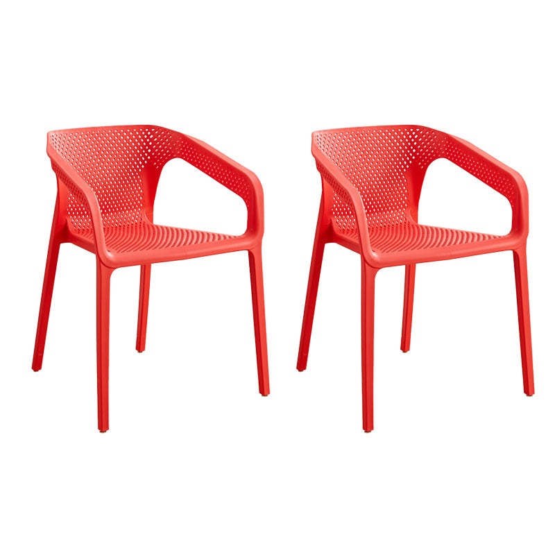 Contemporary Stackable Chairs Dining Kitchen Arm Chairs with Plastic Legs