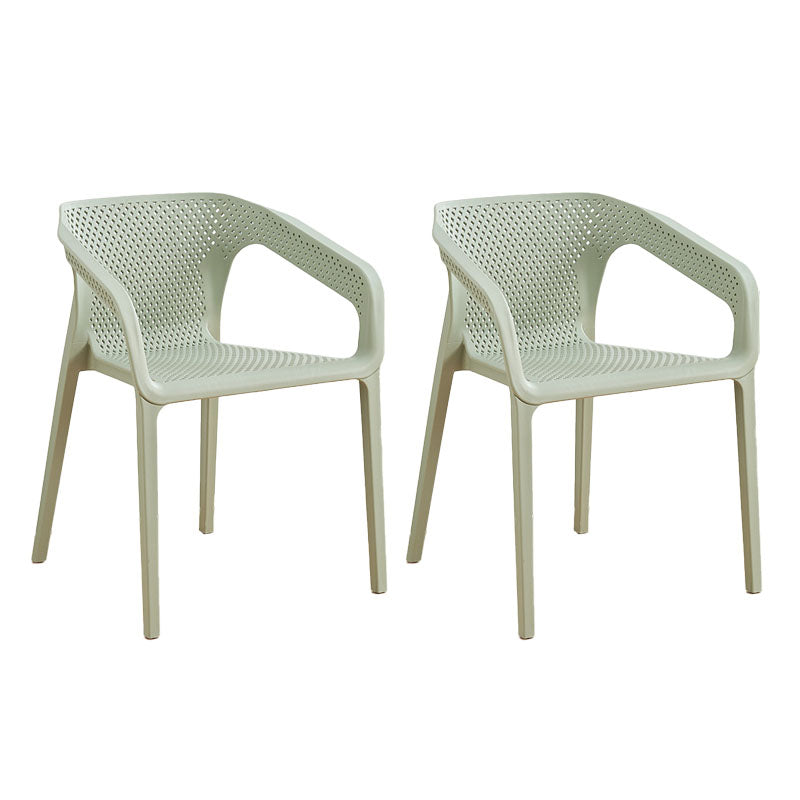 Contemporary Stackable Chairs Dining Kitchen Arm Chairs with Plastic Legs