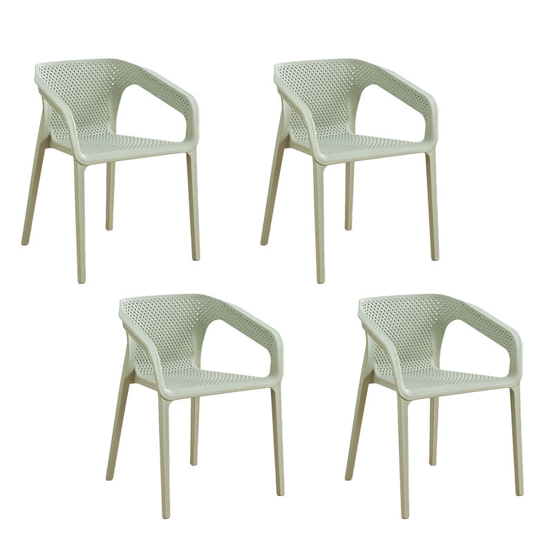 Contemporary Stackable Chairs Dining Kitchen Arm Chairs with Plastic Legs